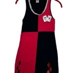 DC Comics HARLEY QUINN Red Black Body con Stretch Tank Dress Size Small Photo 3