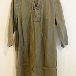 Talbots  Dress Women Green Lace up Front 3/4 Sleeve Shirt 16 Petite renaissance Photo 0