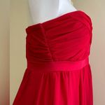 XOXO Red Heart Shape Strapless Chiffon Mini Dress SZ 11/12 Built in Bra … Photo 5