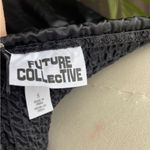 Future Collective Black Midi Dress Small NWT Bustier Satin‎ Smocked Back Photo 6