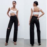 ZARA  Black Distressed High Rise Mom Jeans Photo 4