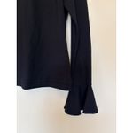 Alexis  Classic Black Mock Neck Bell Sleeve‎ Zip Back Stretch Top Shirt Small Photo 1