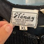 Vintage STENAY 100% Silk 80’s All Over Sequin Beaded Jacket Black Gold Size XL Photo 12