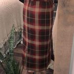 Sag Harbor vintage maxi skirt red plaid with fringe detail size 12 Photo 2