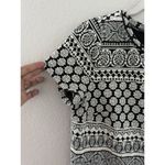 Loft  Women’s‎ Black White Monochrome Geometric Knit Dress Size Medium Zipper Photo 4