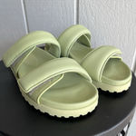 Gia Borghini x Pernille Teisbaek Leather Slides Sandals Light Green Size 39 EUC Photo 2