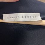 Susana Monaco  Black Plunging neckline black stretch dress 3/4 length sleeves Photo 3