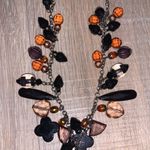 Black & orange beaded heavy goth necklace Photo 2