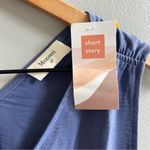 Monteri NWT Short Story Blue Knit Sleeveless Dress Drawstring Waist V Photo 2