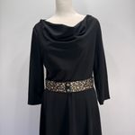 Danny & Nicole Black Cowl Neck Midi Dress with Animal Print Belt by Size 12 NEW Photo 2