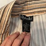 Rafaella  sz10 tan brown cream stripped side zip ankle length pants EUC Photo 2