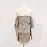 Alamour The Label Jules Floral‎ Off the Shoulder Ruffle Dress Cottage Size Large Blue Photo 7