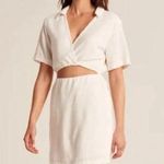 Abercrombie & Fitch Elegant Cream Cut Out Linen Mini Dress Photo 0