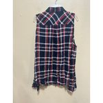 Paige  Women's Sleeveless Button Up Flannel Plaid Shirt‎ Blouse Top Large Photo 8