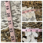 G Collection Womens Beige Lace Crochet Tunic Coverup Boho Sheer Y2k Blouse L White Size L Photo 5