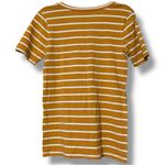 Zenana Outfitters women’s size small pullover short sleeve v-neck striped tee mustard color Photo 6