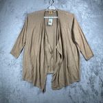 Kasper  Cardigan Sweater Womens Large‎ Open Front Metallic Gold Deco Decadence Photo 1