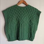 ARAN SWEATER MARKET Wool cable knit vest button details Green Photo 2