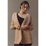 Maeve Anthropologie  Collared Oversized Cardigan Sweater Large Shimmer Sparkle Photo 6