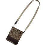 Coach Brown Signature Jacquard Stripe Crossbody Bag Purse Adjustable Strap Photo 1