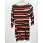 Sharagano  Women 8 Striped Crochet Knit Midi Dress 3/4 Sleeve 60s Inspired Boho Photo 1