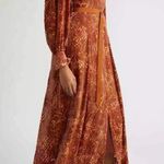 Ulla Johnson Thalia Long Sleeve silk Velvet Burnout Shirtdress Sienna Size 2 Photo 14