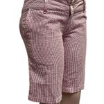 Hurley  Striped Seersucker Bermuda Shorts Pink White Cotton Blend USA Juniors 5 Photo 3