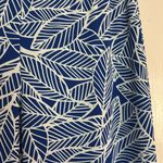 All For Color  Blue and White Leaf Print Wide Leg Pants Photo 3