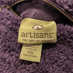 Artisans Vest XXL‎ Purple Plush Fleece Sleeveless High Neck Drawstring Photo 8