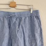 Lands' End Women's  High-Rise Pull-On Drawstring Linen Wide-Leg Cropped Pants XL Photo 5