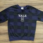 Vintage Yale University Plaid Collegiate Sweatshirt Graduate Jacket Blue Green Size M Photo 1