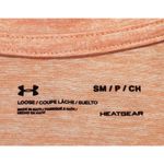 Under Armour Shirt Womens Small Orange Short Sleeve Heat Gear Loose Fit Photo 2