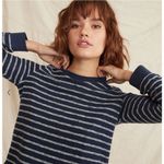 Marine layer • Navy White Stripe Britton Saddle Crew Neck Top Photo 1