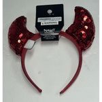Spirit  Halloween Devil Horns Headband Adult One SZ Red Sequins Costume Accessory Photo 1