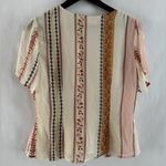 ASTR The Label Cream Boho Pattern Tie Front Cold Shoulder Blouse Size Medium Photo 1