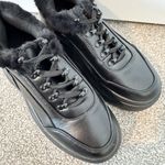 NWOT Koi Fur Trim Chunky Platform Sneakers Dolls Kill Grunge Festival Black US 8 Photo 2