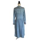 Denim Prairie look large Peter Pan embroidered floral collar maxi dress. Sz.12 Blue Photo 1