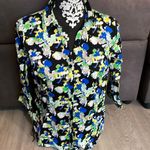 Dana Buchman  Colorful 3/4 Sleeve Button Down Shirt Size Medium Photo 0