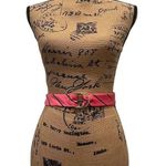 Ralph Lauren Lauren Women's Pink Striped Belt Gold Ring Buckle Photo 0