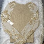 Anthropologie  Beige and Cream Lace Knit Sweater Photo 10