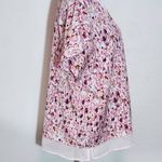  Short Sleeve Pink Print Blouse Size Medium DKNY White and Pink Top Photo 4