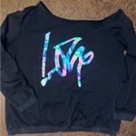 Off The Shoulder Slouchy 80's Love Sweatshirt Photo 1