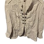 Roz & Ali  Women 3/4 Sleeve Open Front Jacket Cream Size L Military Style Jacket Photo 1