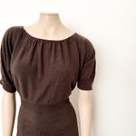 Allison Brittney [] Chocolate Brown Cashmere Round Neck Sheath Dress Size Large L Photo 4