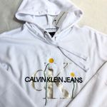 Calvin Klein Daisy Cropped Hoodie Sweatshirt Photo 2