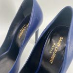 Saint Laurent Paris Pointed Toe Calfskin Pump Navy Blue Photo 1