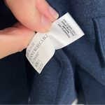 Banana Republic  Silk Blend Unstructured Knit Sweatshirt Blazer, Navy Blue Sz S Photo 6