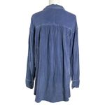 Free People  Bohemian All About The Feels Gauze Button Down Shirt Indigo Small Photo 4