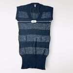 Armani Jeans Grunge Striped Short Sleeve Sweater Size 6 Black Photo 2