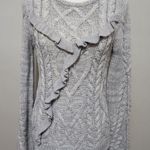 LC Lauren Conrad  gray chunky ruffle trim cable bell sleeve sweater size xs Photo 2
